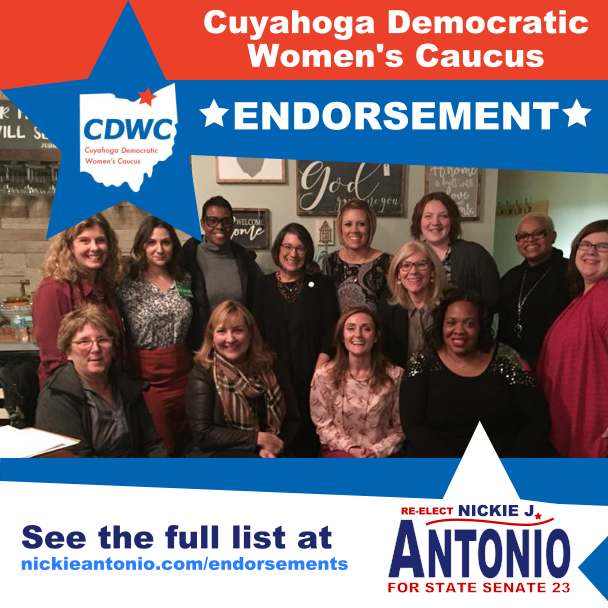 Cuyahoga Democratic Women's Caucus Endorsement of Nickie Antonio Graphic