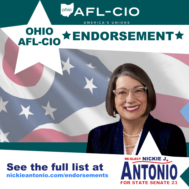 Ohio AFL-CIO endorses State Senator Nickie J. Antonio in 2022 race