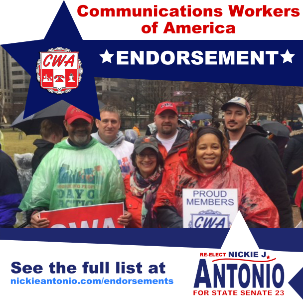 Communications Workers of America Stand with State Senator Nickie J. Antonio